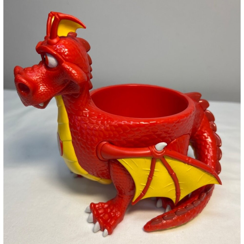 Red Dragon Shaped Plastic Bowl With Yellow Accents By R